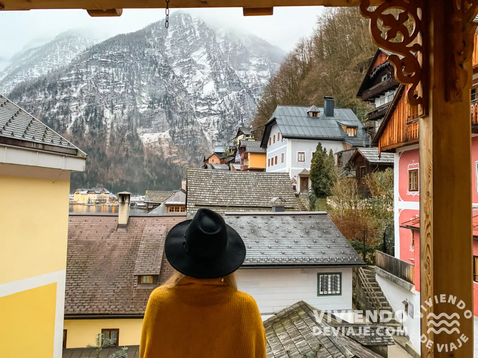 Las vistas desde nuestro alojamiento en Hallstatt, Hotel Weisses Lamm